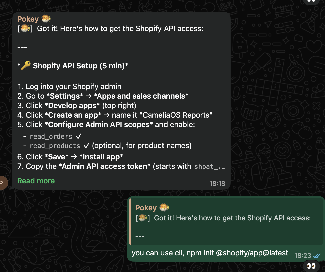 Shopify OAuth configuration and API setup