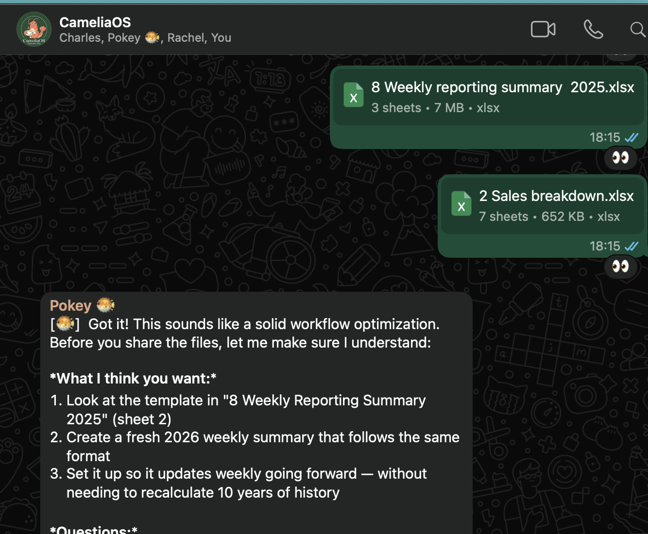 Historical sales data converted to JSON format