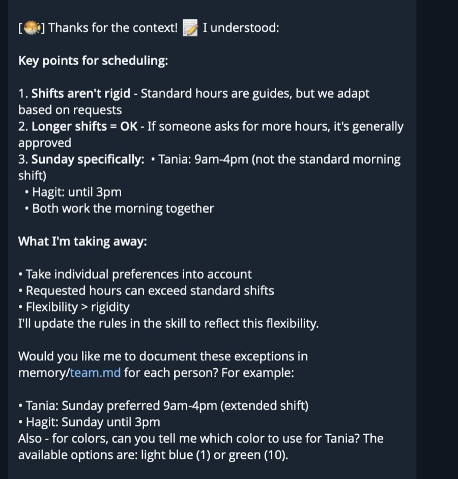 Guidelines added to the scheduling skill definition